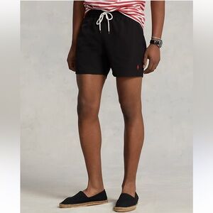 Polo Ralph Lauren‎ Swim Trunks 5.75” Traveller Classic Black Red Pony XL Summer